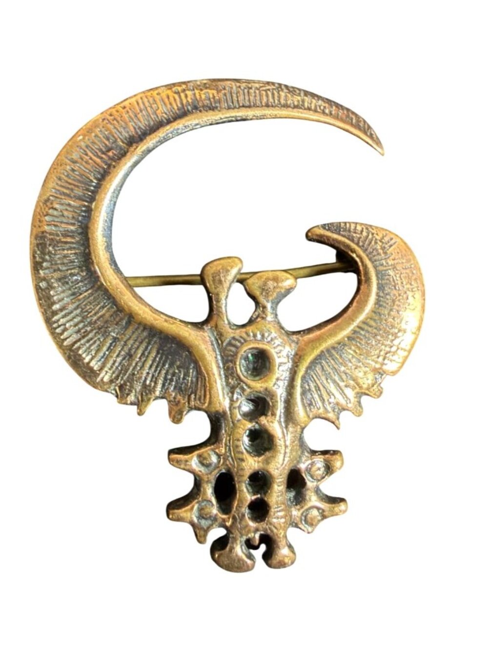 Vintage Eivind Hillestad EH 1025 bronze brooch pin Norway Scandinavian Viking